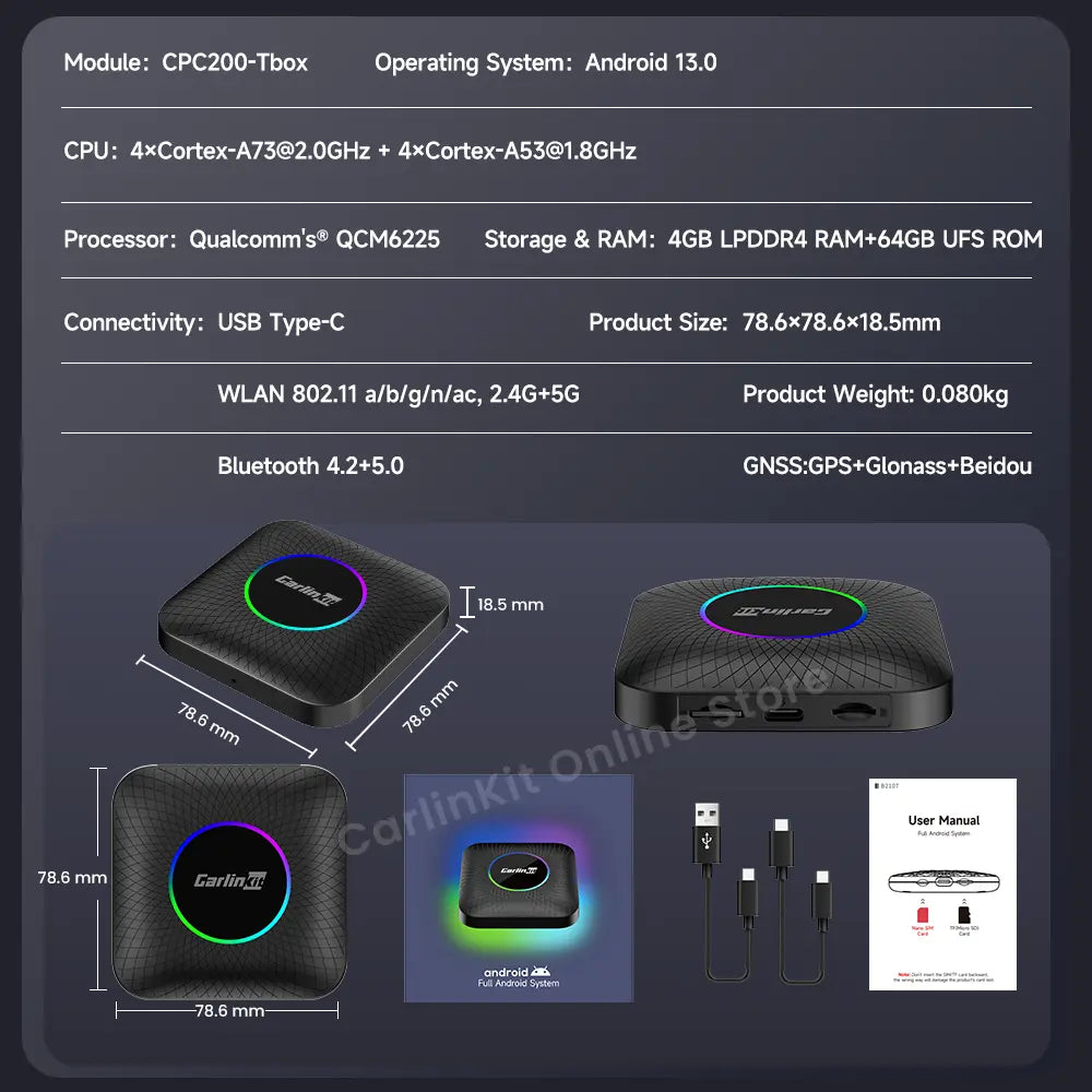 Carlinkit Android 13 AI Box | Wireless CarPlay & Auto